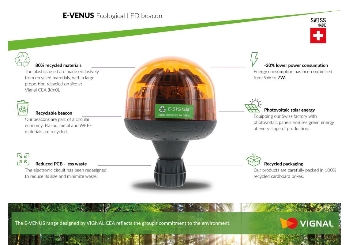 Gyrophare écologique led FLEXY AUTOBLOK, double flash ambre